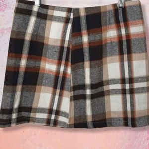 SHEIN Plaid Mini Skirt in Brown/Cream/Orange sz XL US 12